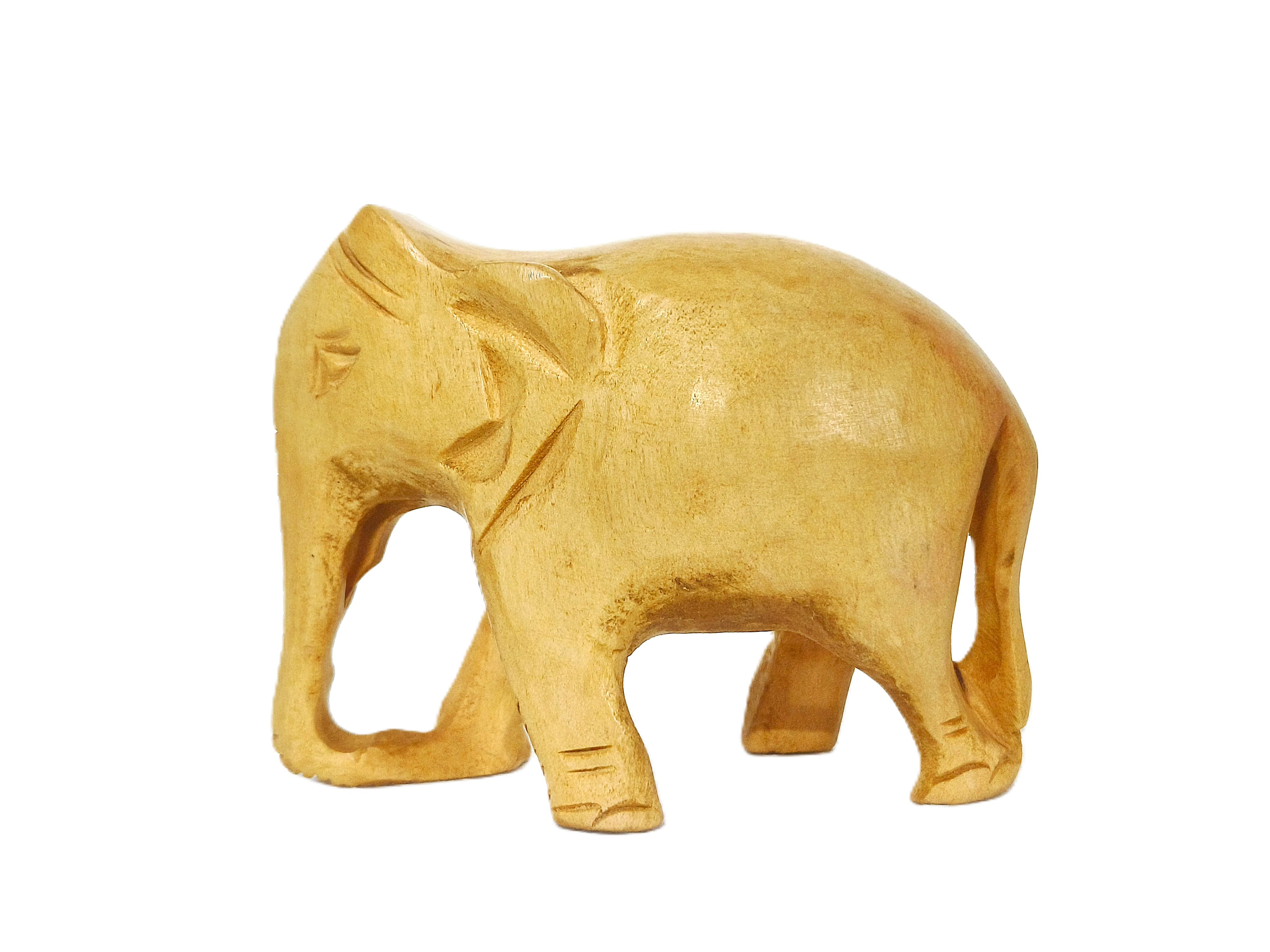 Handcrafted Wooden Elephant Family Figurine Set – Minimalist Decorative Sculpture Collection