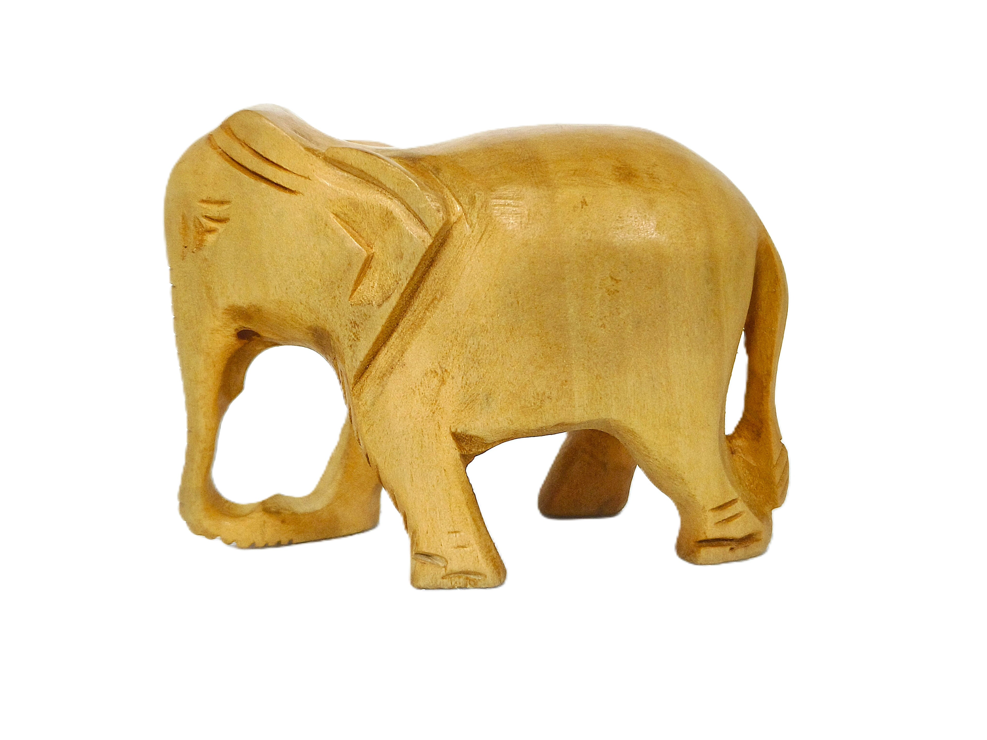Handcrafted Wooden Elephant Family Figurine Set – Minimalist Decorative Sculpture Collection
