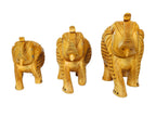 Handcrafted Wooden Elephant Family Figurine Set – Decorative Carved Elephant Sculptures