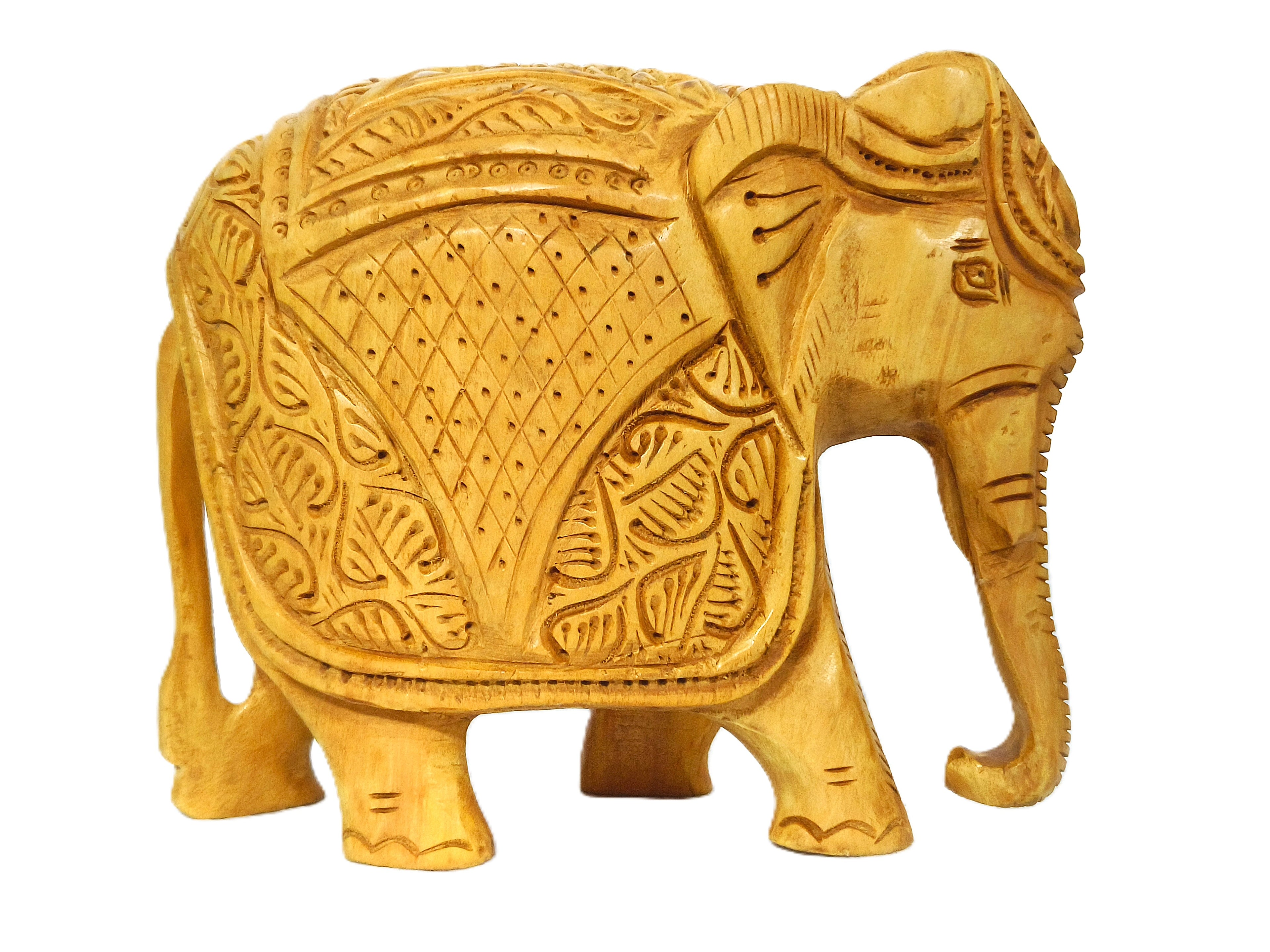 Handcrafted Wooden Elephant Family Figurine Set – Traditional Carved Elephant Sculptures