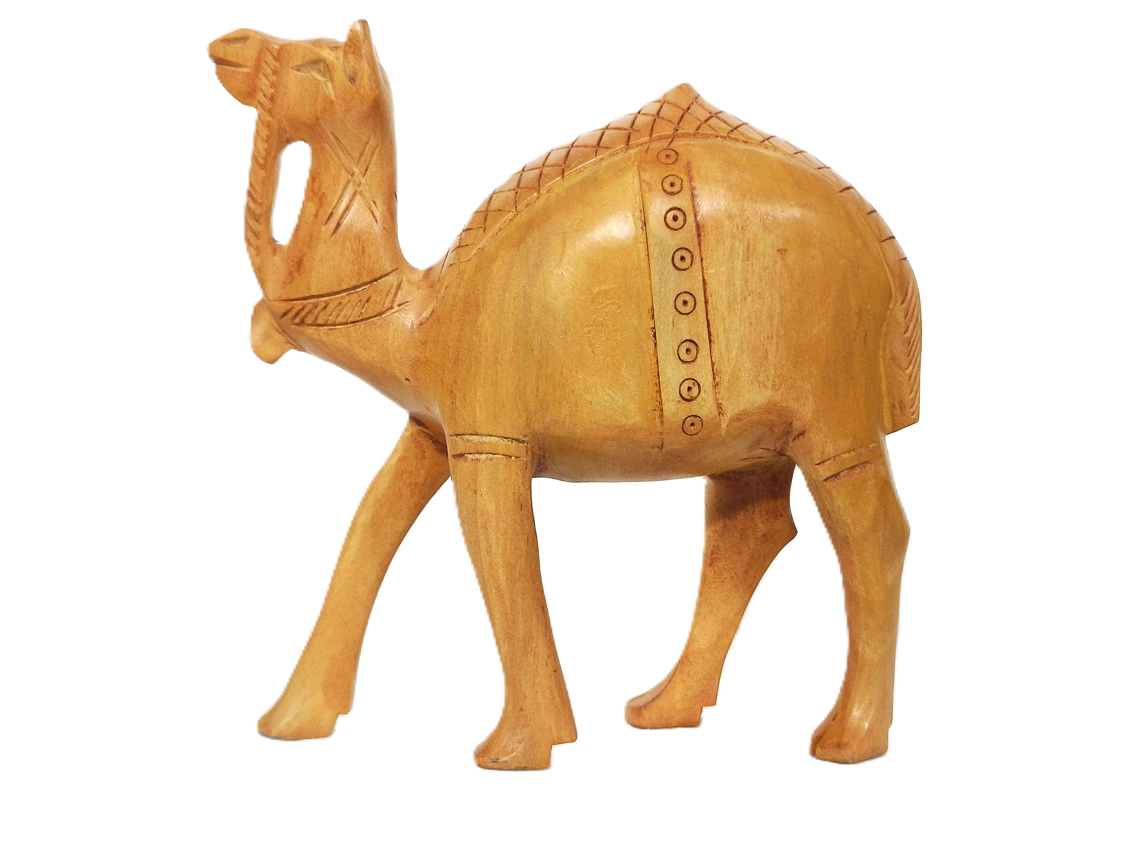 Handcrafted Wooden Camel Family Figurine Set – Decorative Desert Animal Sculptures