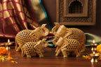 Wooden Elephant Statue Set – Artisan Hand-Carved Home Decor