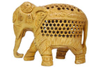 Decorative Elephant Family Sculpture Set – Handmade Wooden Animal Statues