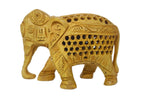 Decorative Elephant Family Sculpture Set – Handmade Wooden Animal Statues