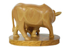 Wooden Cow with Calf Figurine – Handmade Artisan Animal Sculpture