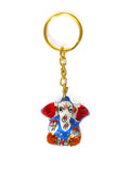Traditional Ganesh Keychain – Hand-Painted Miniature Hindu God Pendant