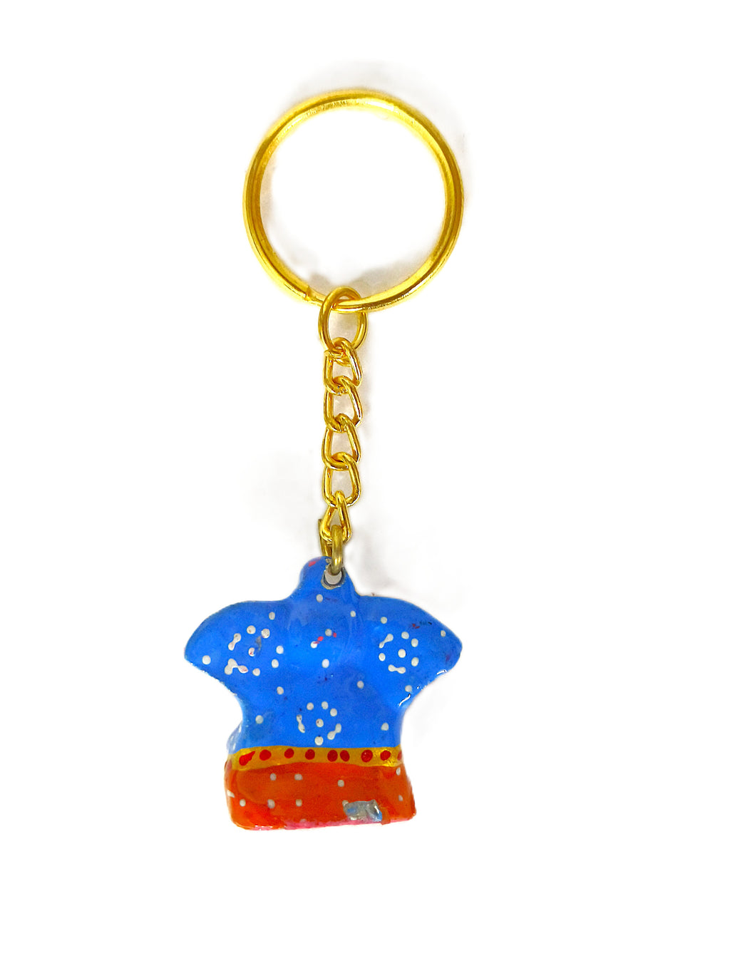 Traditional Ganesh Keychain – Hand-Painted Miniature Hindu God Pendant