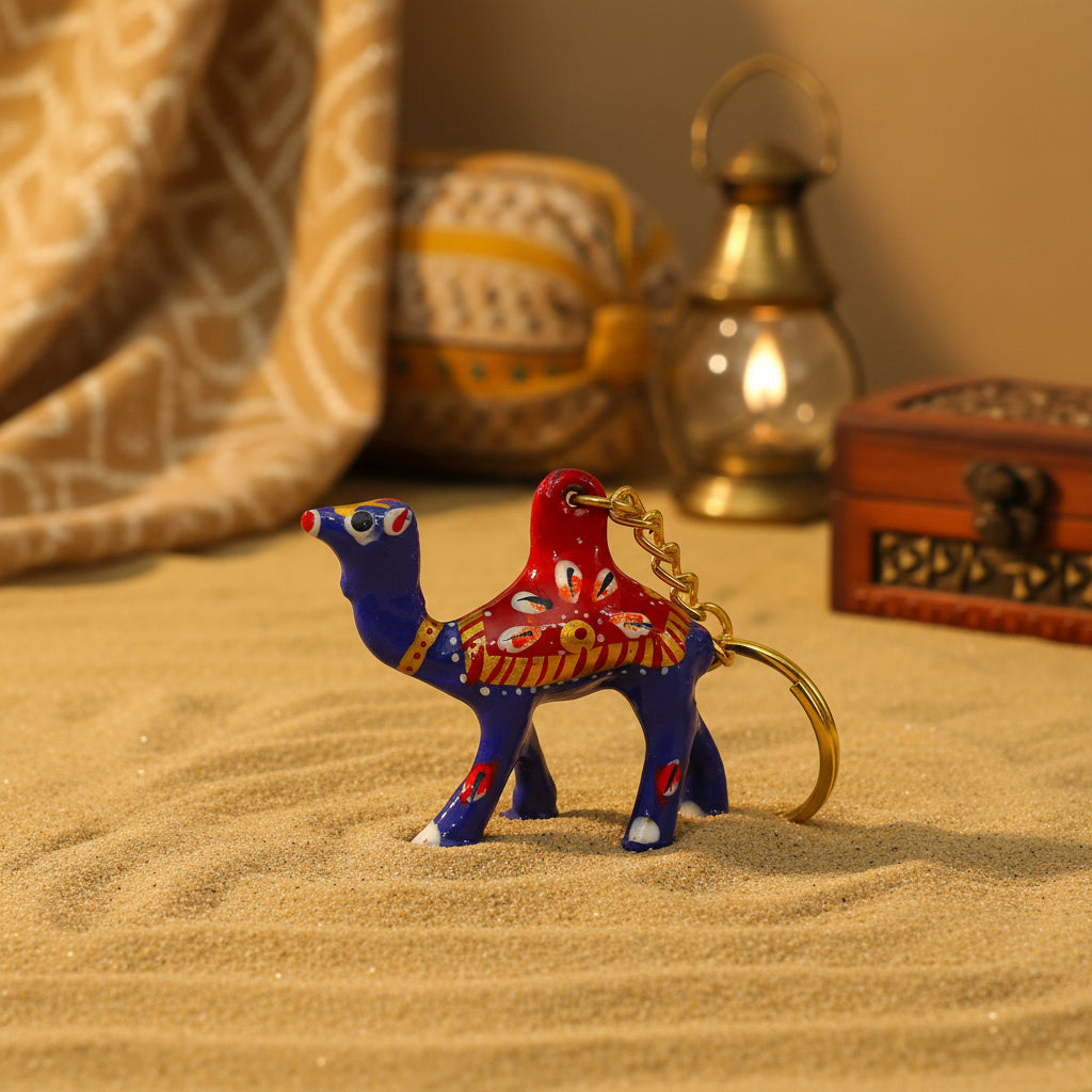 Artisan Camel Keychain – Decorative Desert Animal Key Holder