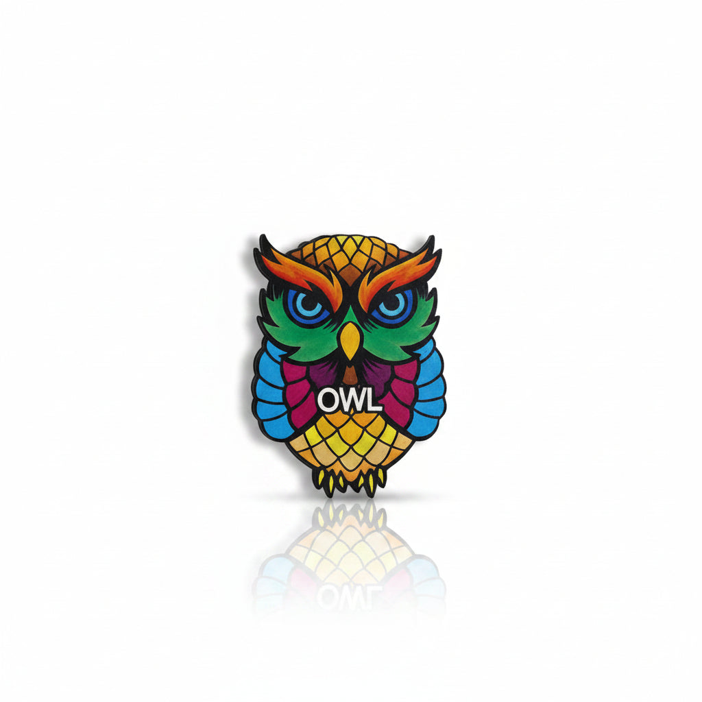Decorative Owl Refrigerator Magnet – Handcrafted Wooden Owl Wall Decor