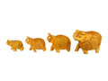 Handcrafted Wooden Elephant Family Figurine Set – Traditional Carved Elephant Sculptures