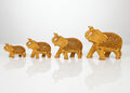 Wooden Elephant Statue Set – Artisan Hand-Carved Home Decor